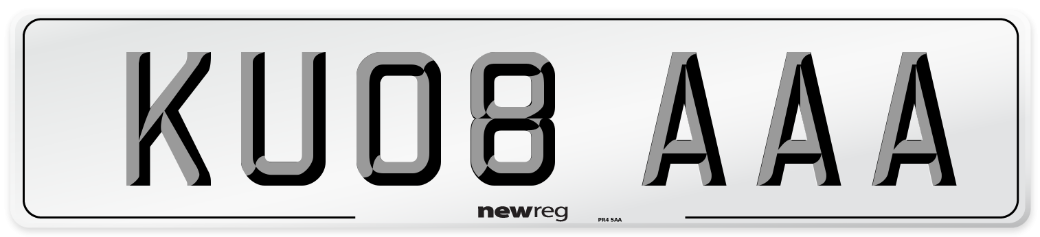 KU08 AAA Number Plate from New Reg